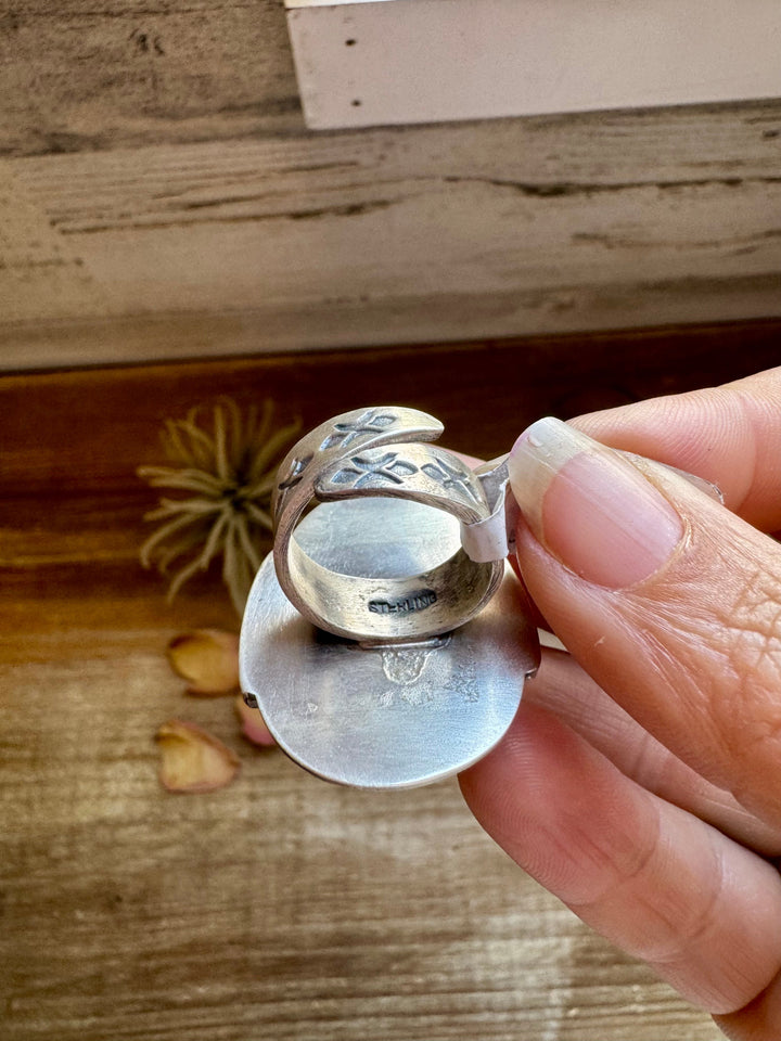 Adjustable Green Turquoise Ring – Sterling Silver – One of a Kind – Made in USA ring Shopify Collective The Bijoux FAB Jewelry The Bijoux FAB Jewelry
