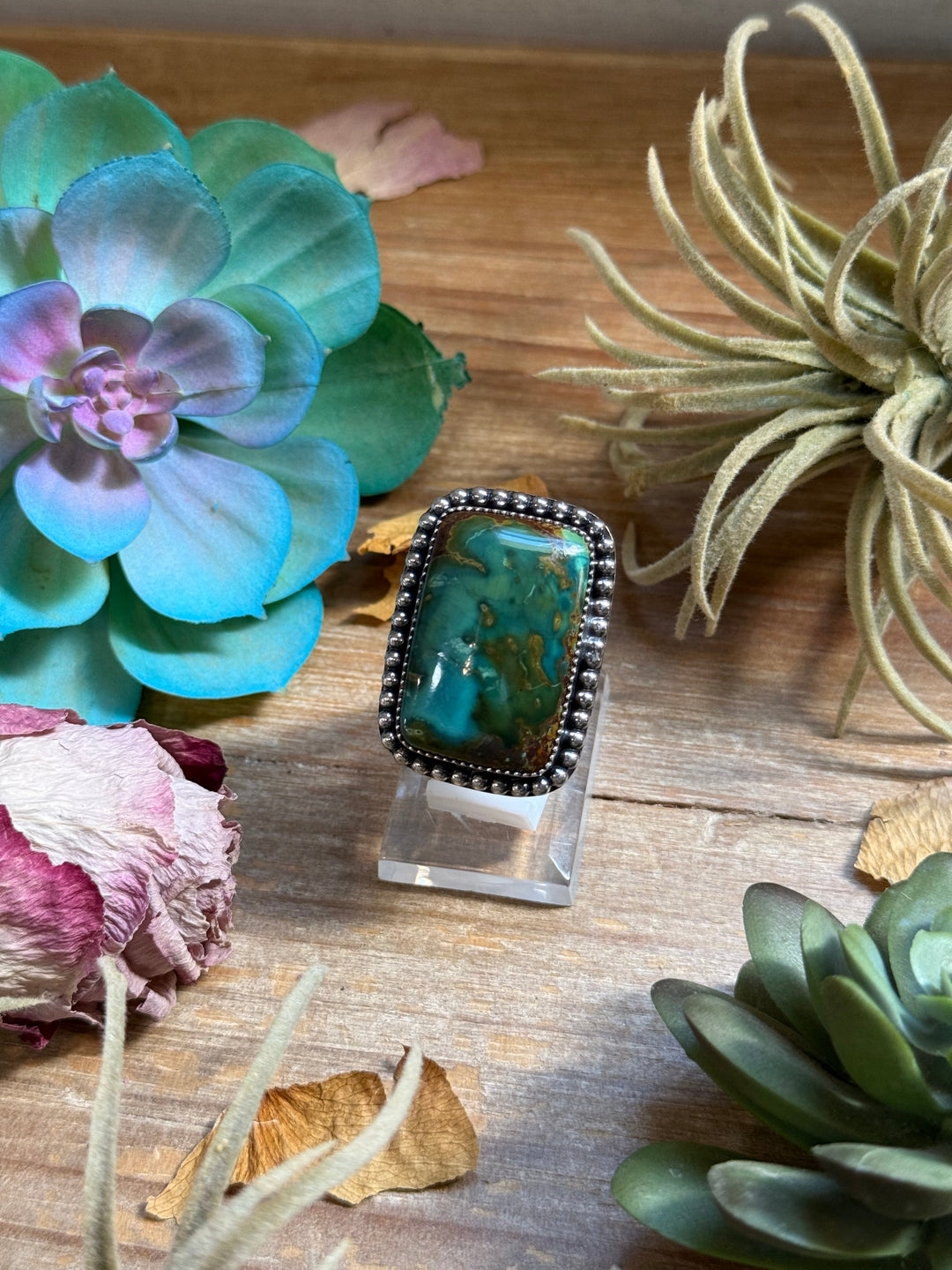 MJ Ring - Rectangle Turquoise Ring Ring Shopify Collective The Bijoux FAB Jewelry The Bijoux FAB Jewelry