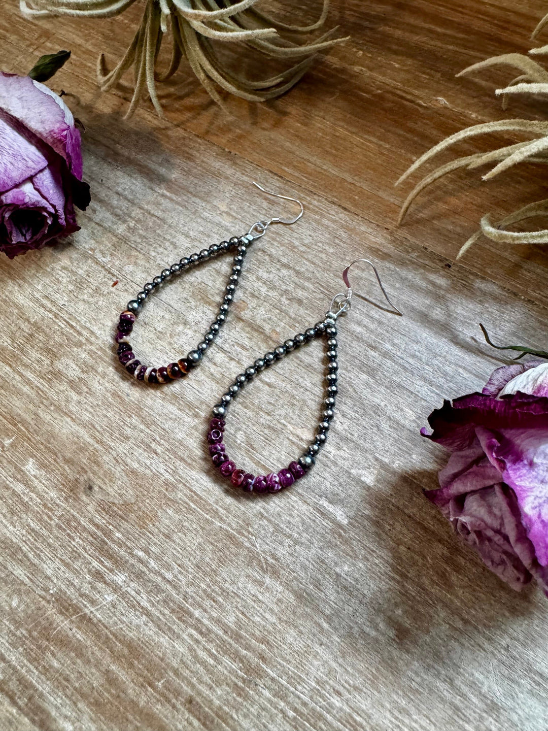 Purple Spiny Oyster Earrings – Sterling Silver Pearls Earrings Shopify Collective The Bijoux FAB Jewelry The Bijoux FAB Jewelry