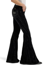 Load image into Gallery viewer, Wrangler Black Retro High Rise Velvet Flare Women&#39;s Pants
