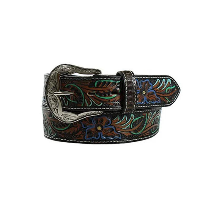 Women's Nocona Dark Tooled Floral Belt Belt belt Women's M & F