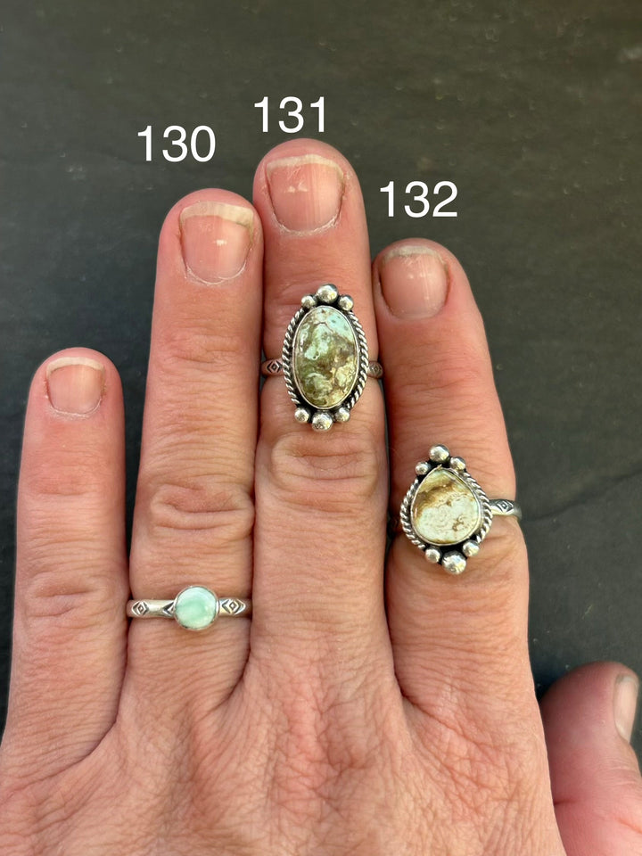 130 - Sterling Silver Paloma Variscite Medicine Man Eye Stamped Stacking Ring by Jason Ogg Ring Shopify Collective The Bijoux FAB Jewelry The Bijoux FAB Jewelry