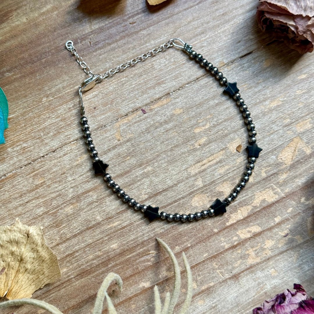 Black Onyx Star Bracelet – Sterling Silver Pearls Bracelets Shopify Collective The Bijoux FAB Jewelry The Bijoux FAB Jewelry