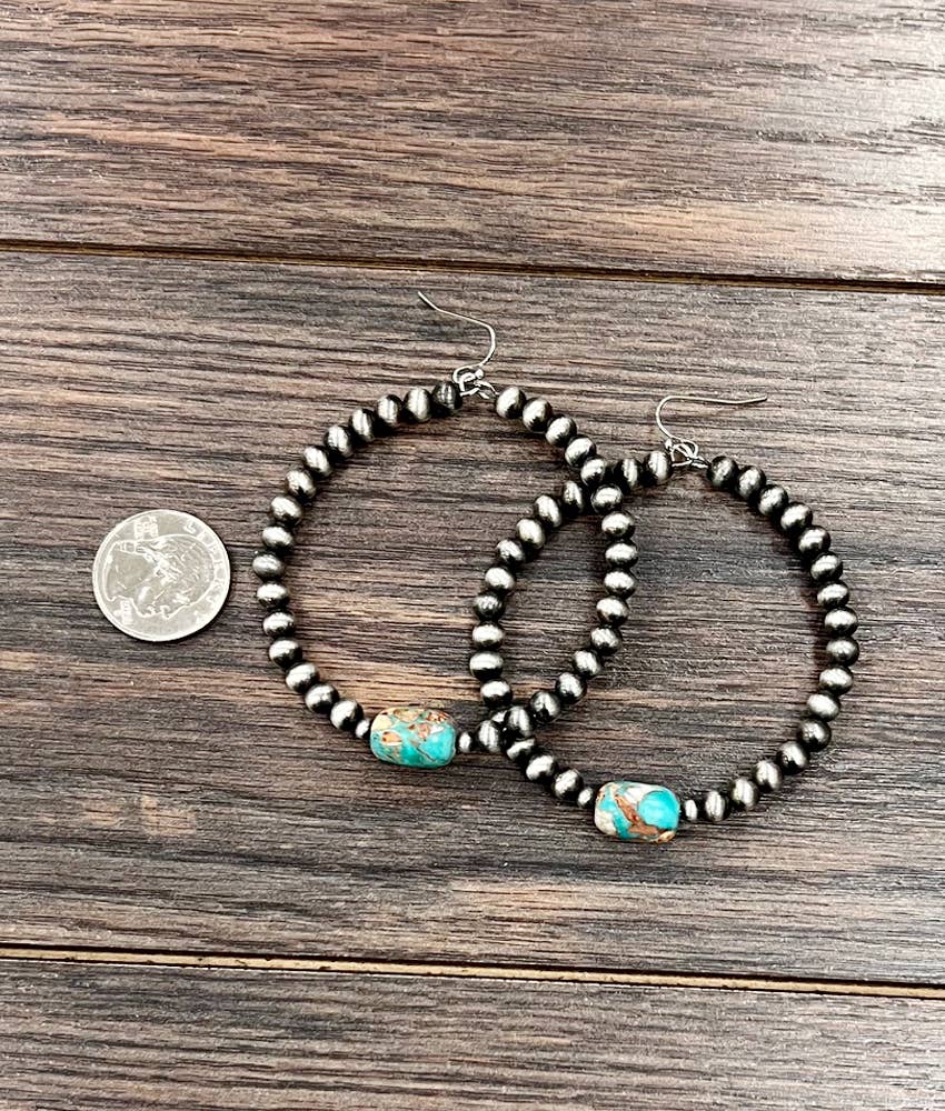 726230, Handmade Navajo Gemstone Hoop Earrings Earrings ISAC Trading Inc