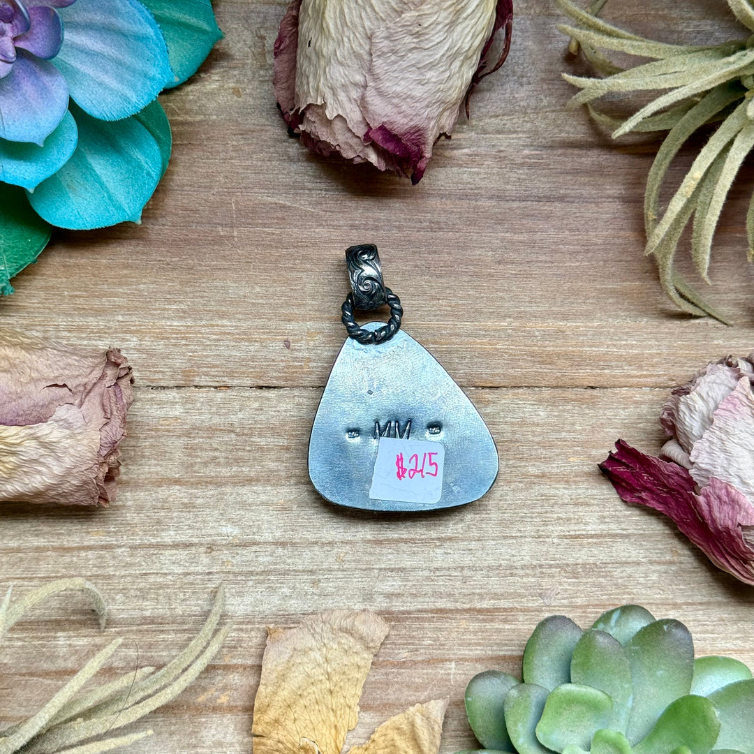 MJ Dark Blue Turquoise Sterling Silver Pendant Pendant Shopify Collective The Bijoux FAB Jewelry The Bijoux FAB Jewelry