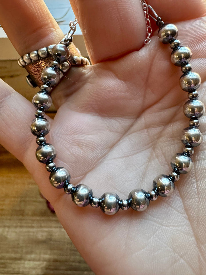 3 mm & 6 mm Sterling Silver Pearls bracelet Bracelets Shopify Collective The Bijoux FAB Jewelry The Bijoux FAB Jewelry
