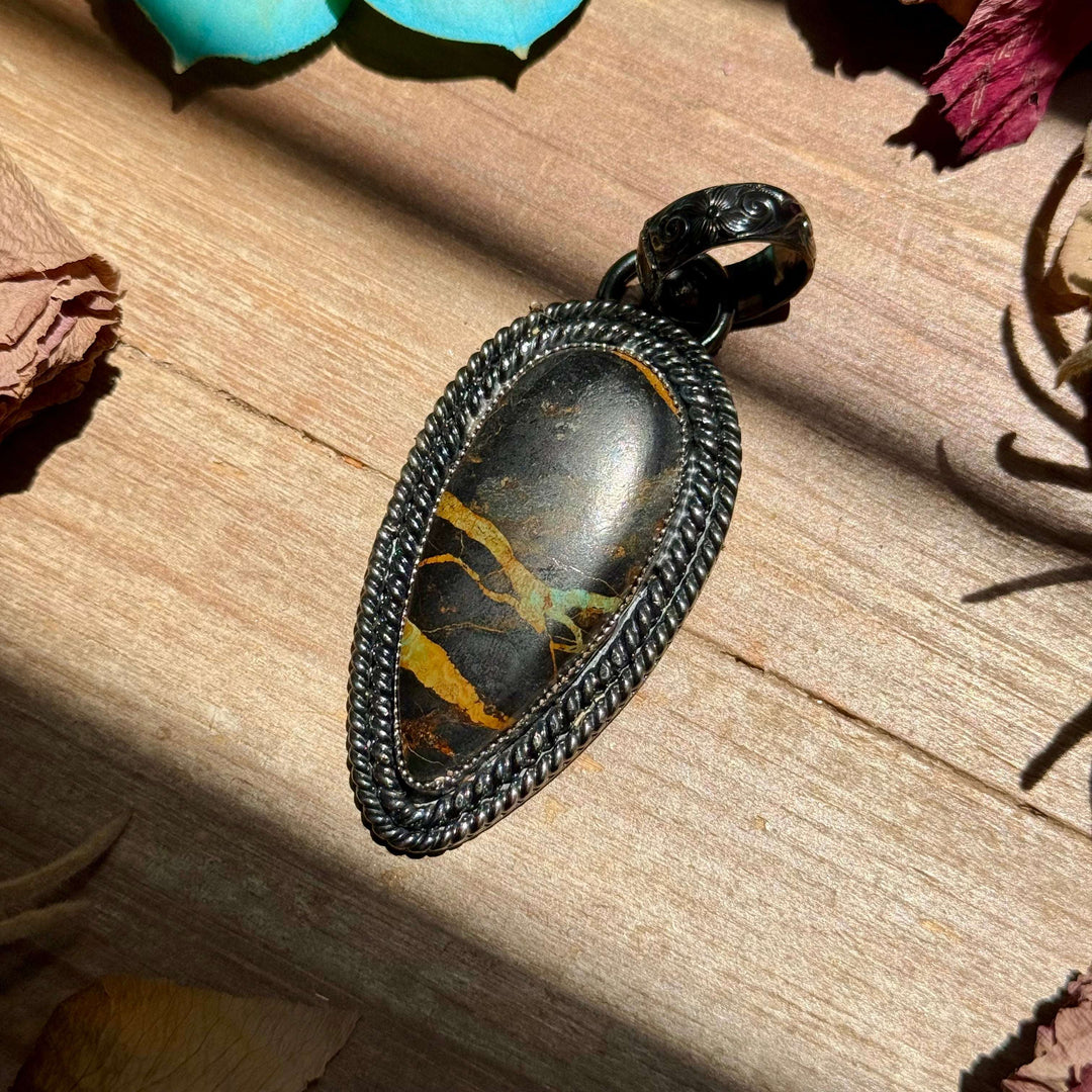 MJ Black Jack Turquoise Pendant Pendant Shopify Collective The Bijoux FAB Jewelry The Bijoux FAB Jewelry