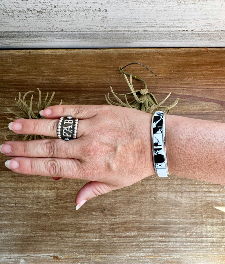White Buffalo Cuff – Sterling Silver – SF Stamp by Steve Francisco Bracelets Shopify Collective The Bijoux FAB Jewelry The Bijoux FAB Jewelry