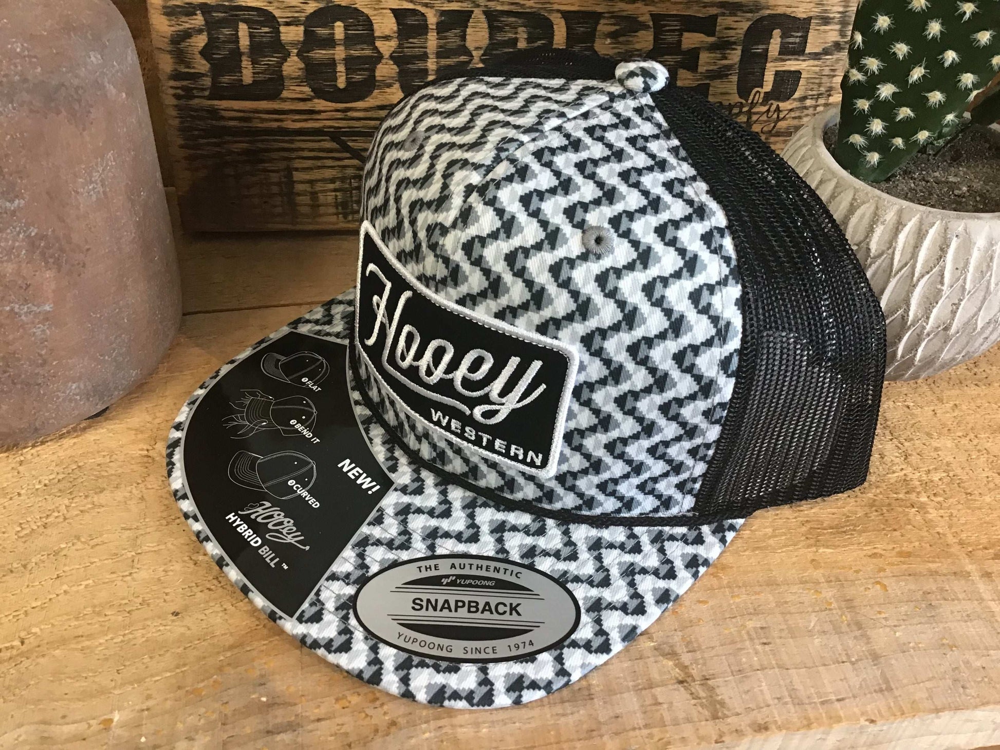 Hooey "Lakota" Hat Grey/Black w/Pattern Cap Hooey