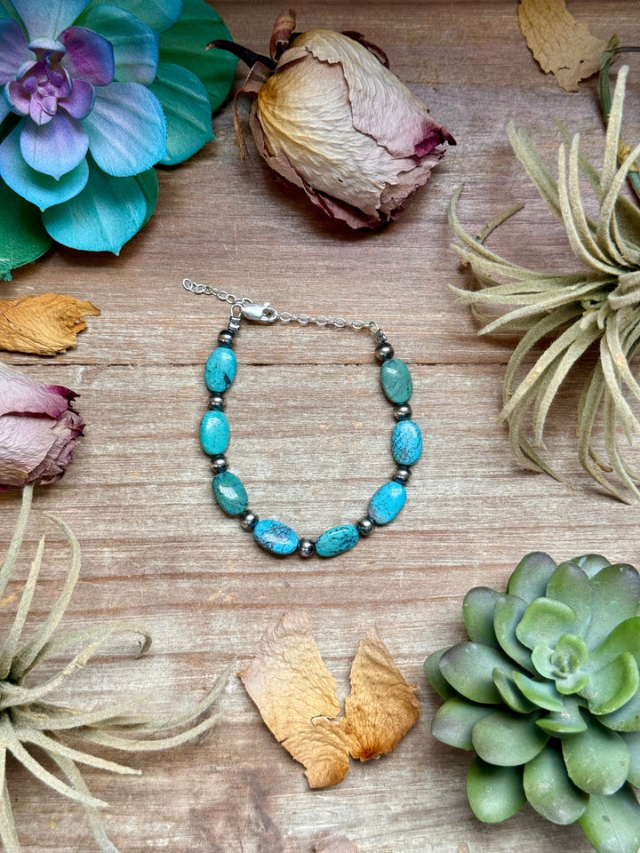 Blue Turquoise Bracelet – 6 1/4" – 5mm Bracelets Shopify Collective The Bijoux FAB Jewelry The Bijoux FAB Jewelry