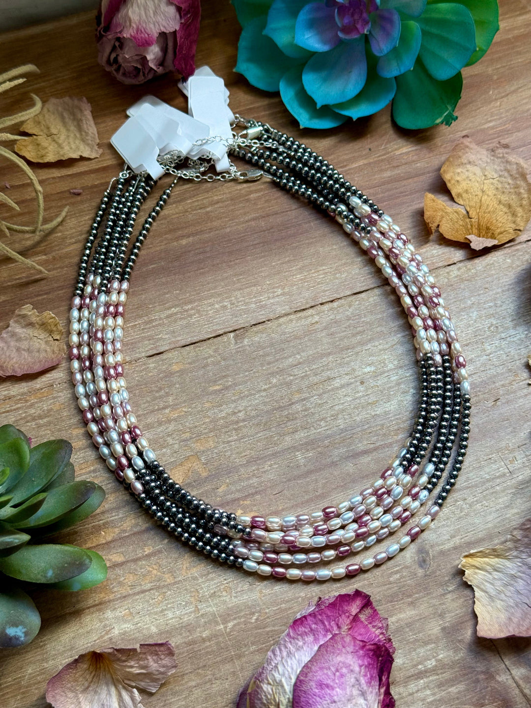 15.25” Pink Freshwater Pearl Necklace – Sterling Silver Pearls Necklaces Shopify Collective The Bijoux FAB Jewelry The Bijoux FAB Jewelry
