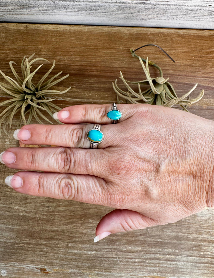 Kingman Turquoise Ring – Sterling Silver – Wedding Band Style - pick your size ring Shopify Collective The Bijoux FAB Jewelry The Bijoux FAB Jewelry