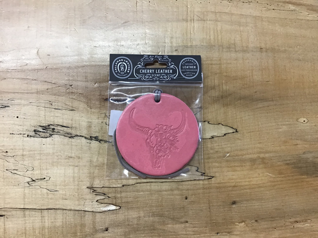 Fragrance Leather Round Steer Head Pink Cherry Leather Callahan Leatherpress