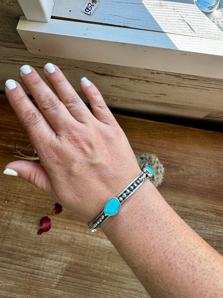 Sterling silver bangle Bracelet with kingman turquoise Bracelets Shopify Collective The Bijoux FAB Jewelry The Bijoux FAB Jewelry