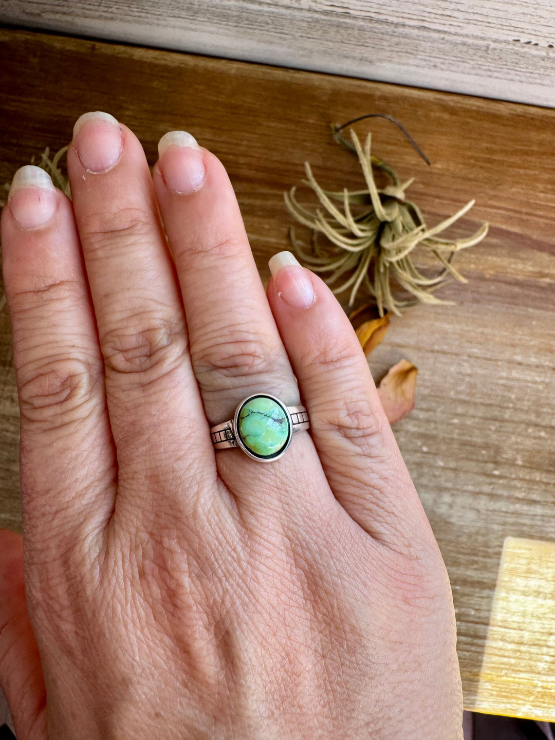 Sonoran Gold Turquoise Ring – Size 7 – Sterling Silver ring Shopify Collective The Bijoux FAB Jewelry The Bijoux FAB Jewelry