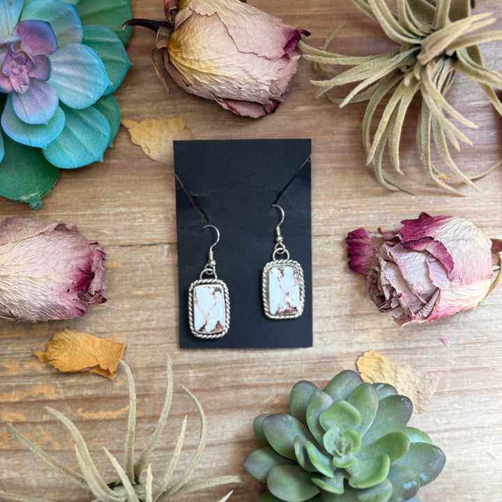 Sterling Silver Wild Horse Jasper Dangle Earrings – Handmade by Artist Jason Ogg Earrings Shopify Collective The Bijoux FAB Jewelry The Bijoux FAB Jewelry