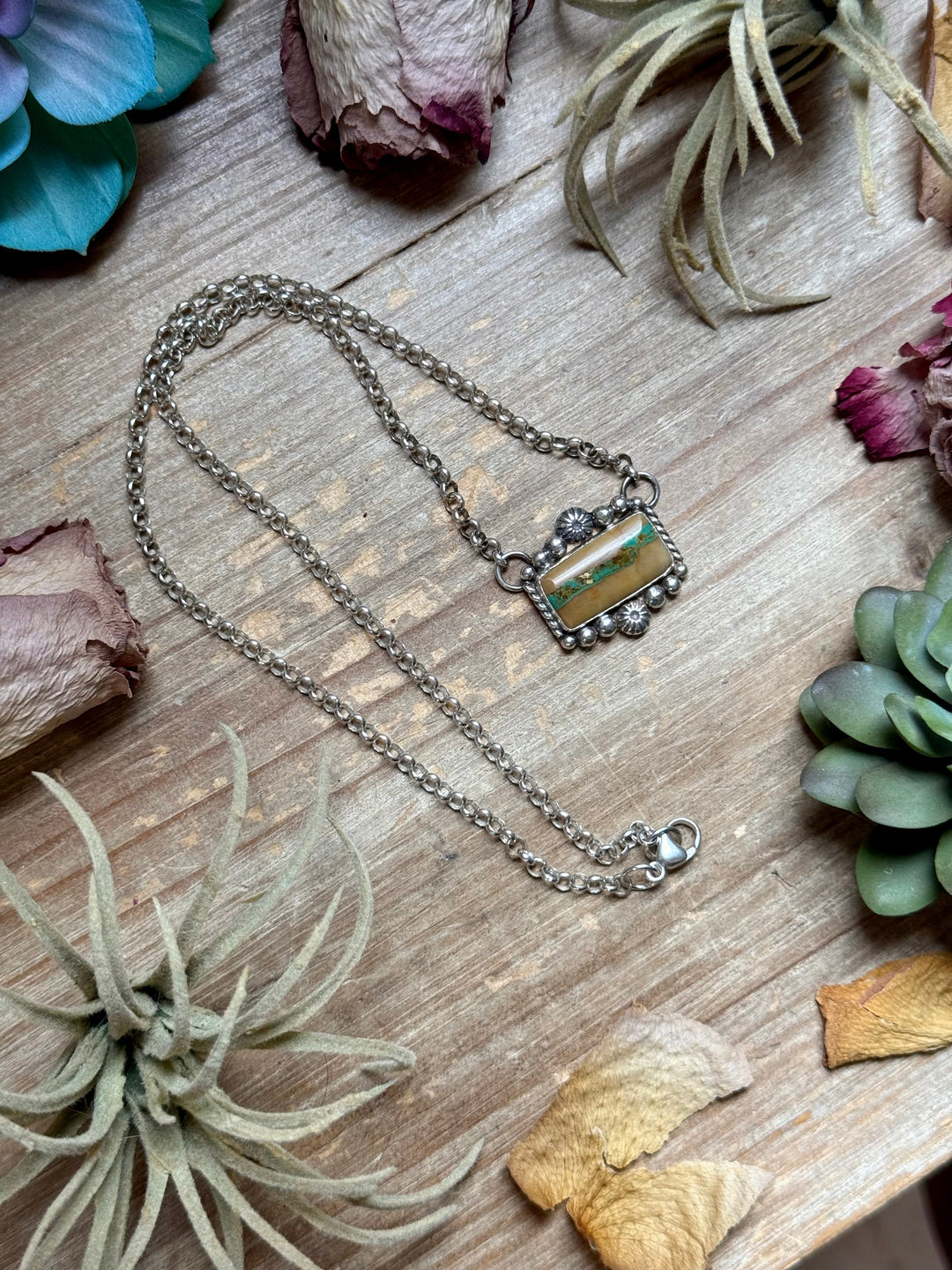 100 Ribbon Royston Turquoise Bar Necklace – Sterling Silver Necklaces Shopify Collective The Bijoux FAB Jewelry The Bijoux FAB Jewelry