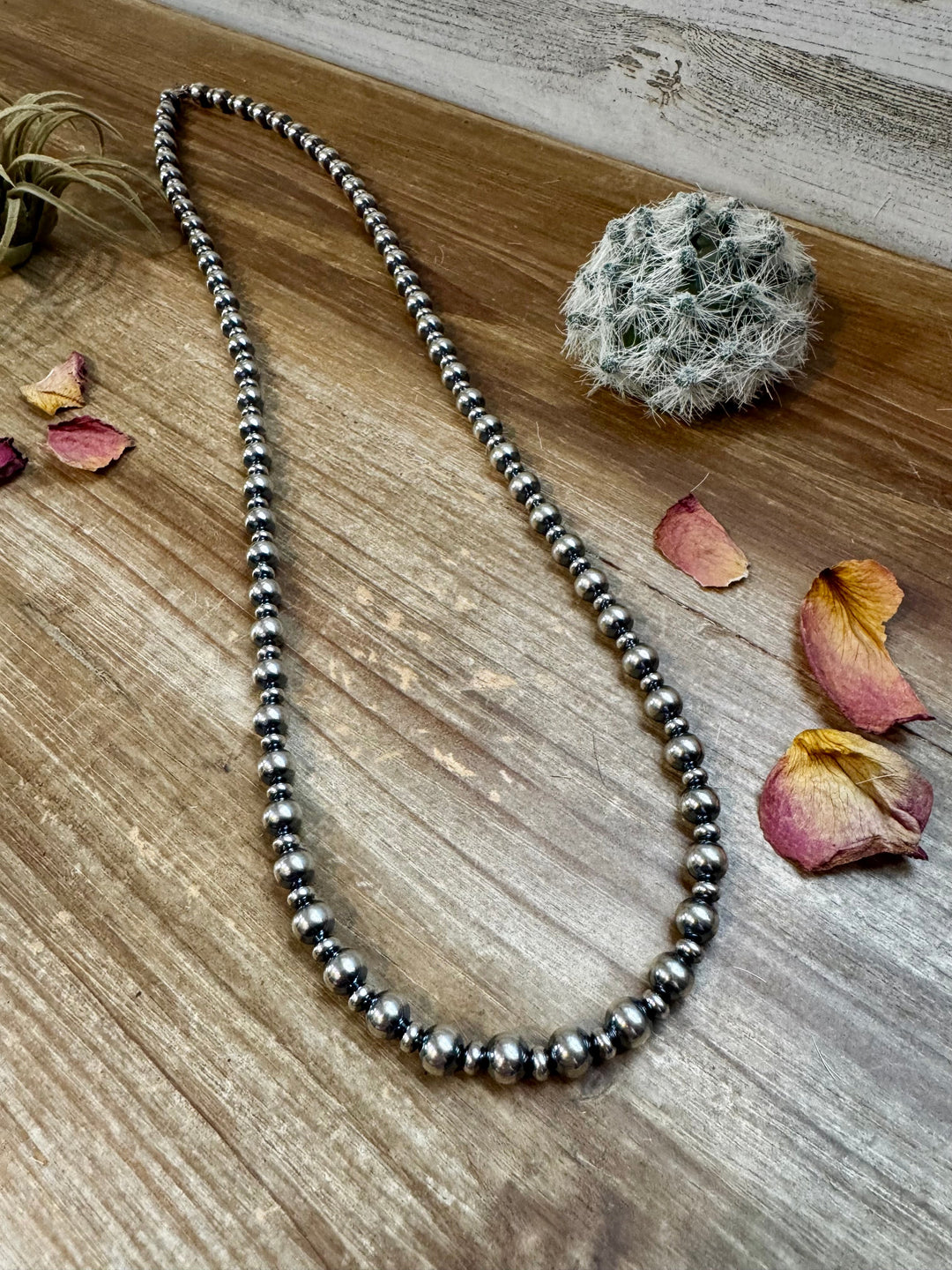 32 inch Necklace - 8 mm & 5 mm saucer Sterling Silver Pearls Necklaces Shopify Collective The Bijoux FAB Jewelry The Bijoux FAB Jewelry