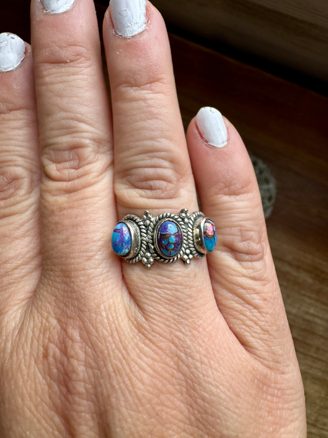 Band Ring - Size 8 12 - Purple Dahlia & sterling silver ring Shopify Collective The Bijoux FAB Jewelry The Bijoux FAB Jewelry