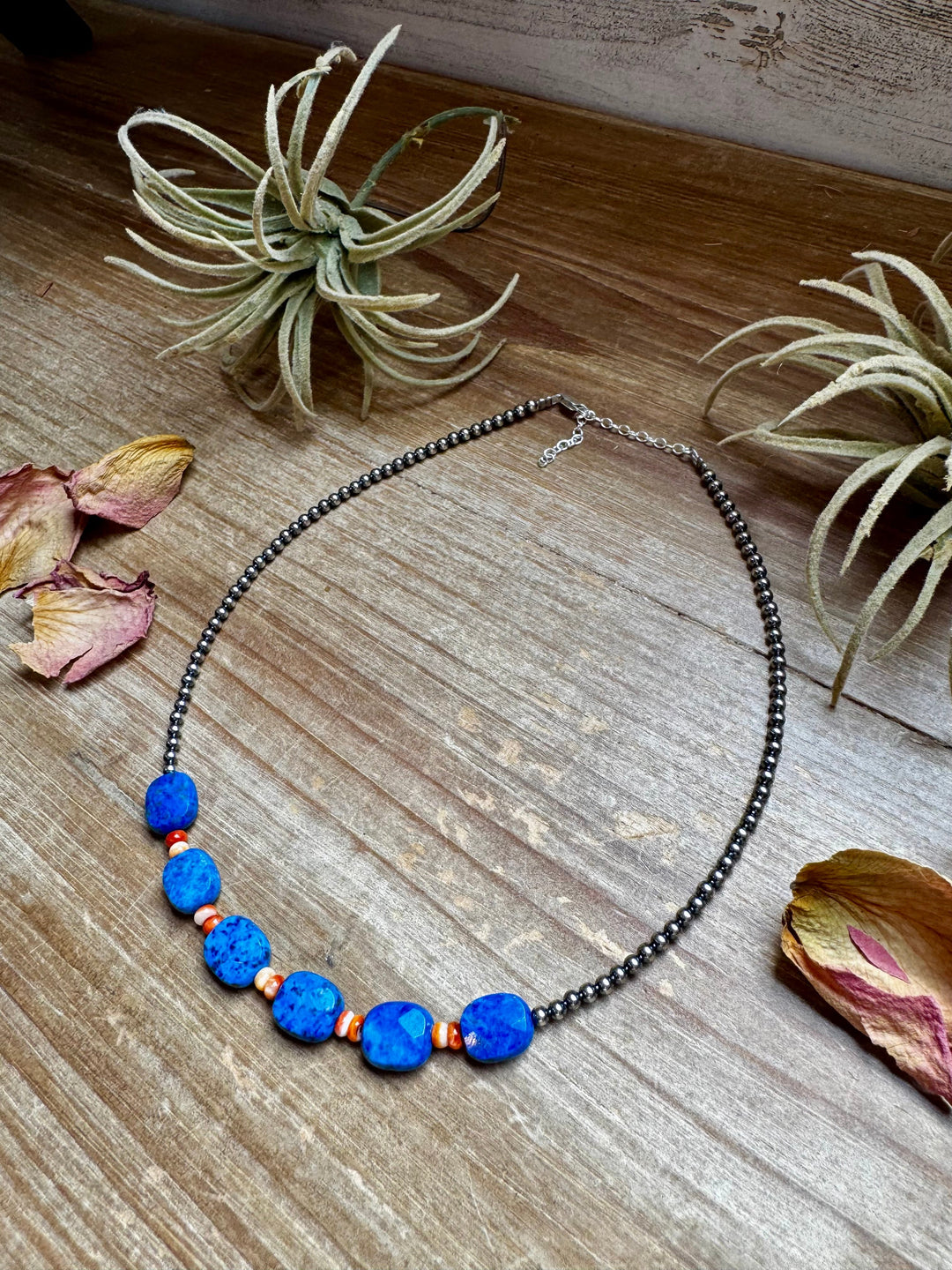 Sterling Silver & Spiny Oyster Choker with Lapis – Summer Necklace Choker Shopify Collective The Bijoux FAB Jewelry The Bijoux FAB Jewelry