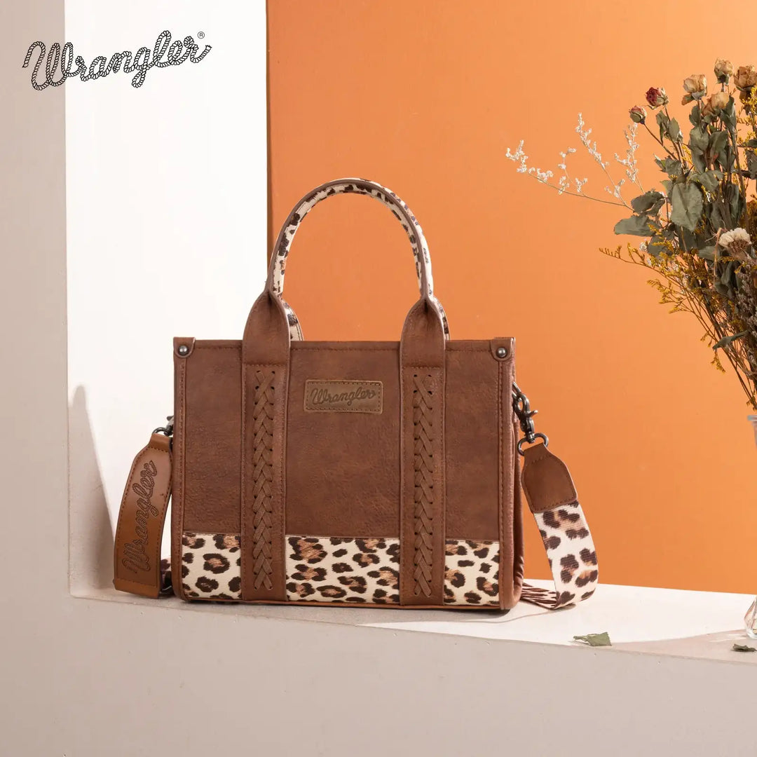 Wrangler Leopard Print Concealed Carry Tote/Crossbody - LP-BR WG102-8120S Purse Wrangler Montana West