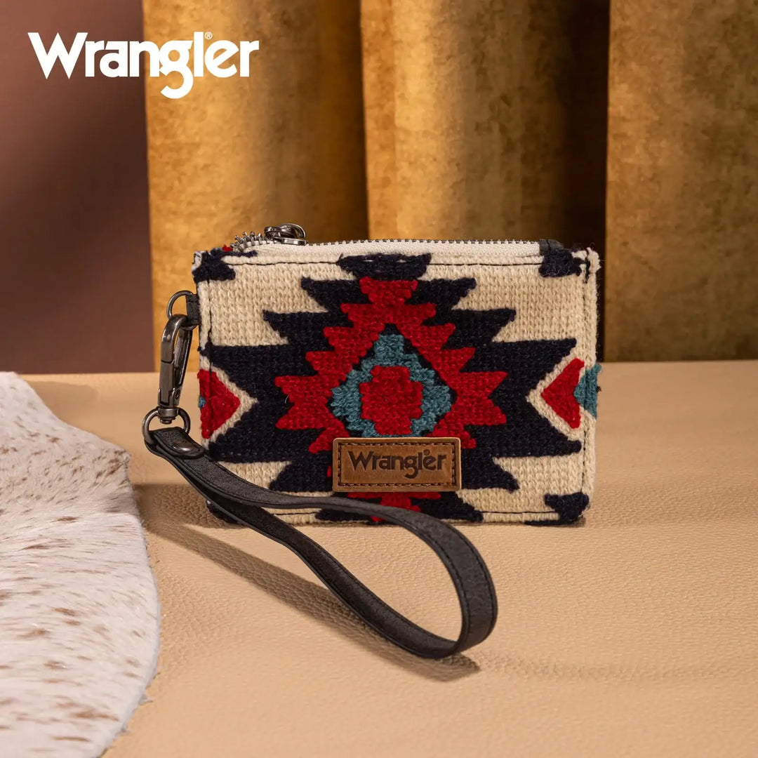 Wrangler Aztec Print Card Wallet - WG226-W069 Wallet Black Wrangler Montana West