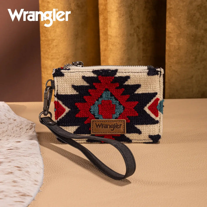 Wrangler Aztec Print Card Wallet - WG226-W069 Wallet Black Wrangler Montana West