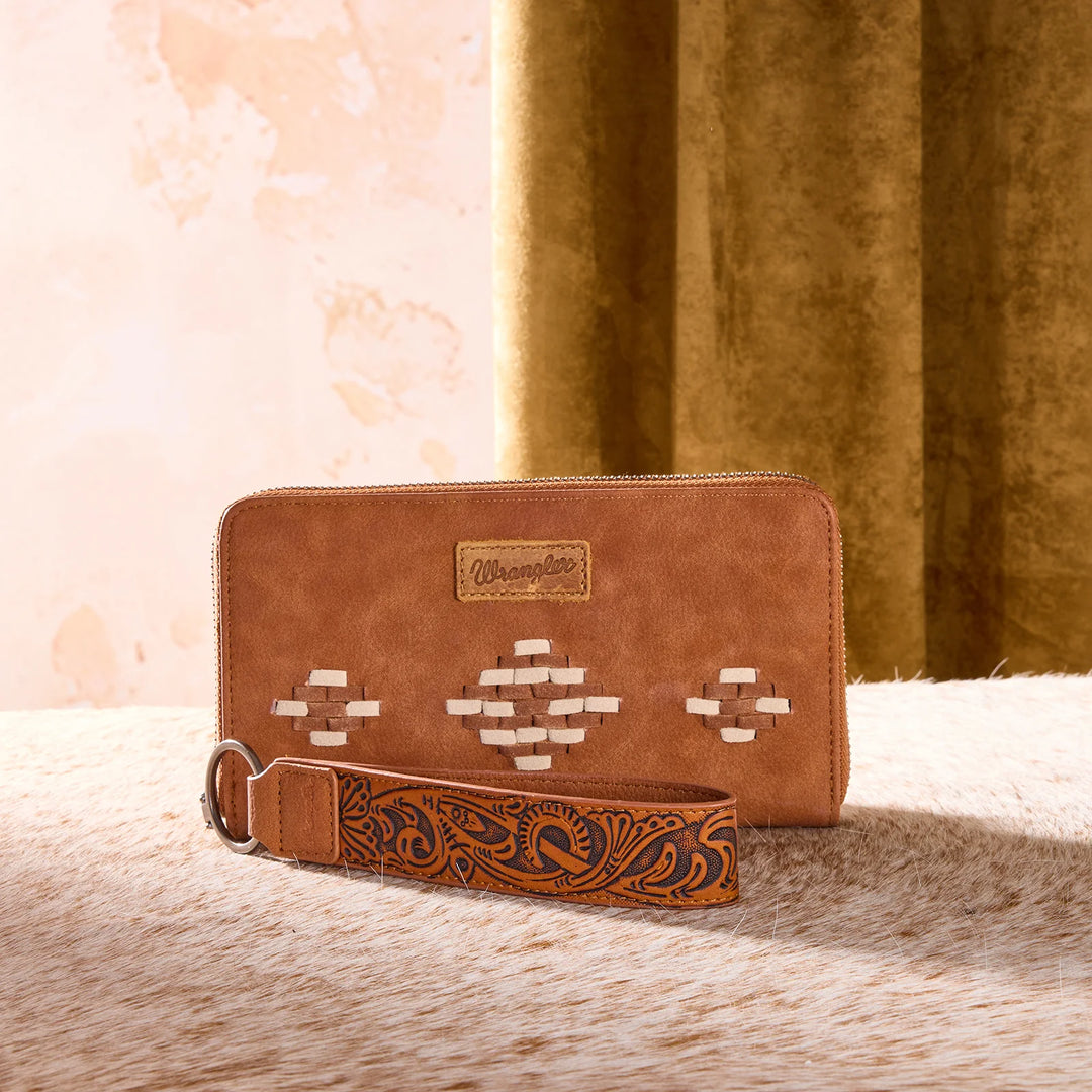 Wrangler Aztec Woven Zip Around Wallet with Wristlet