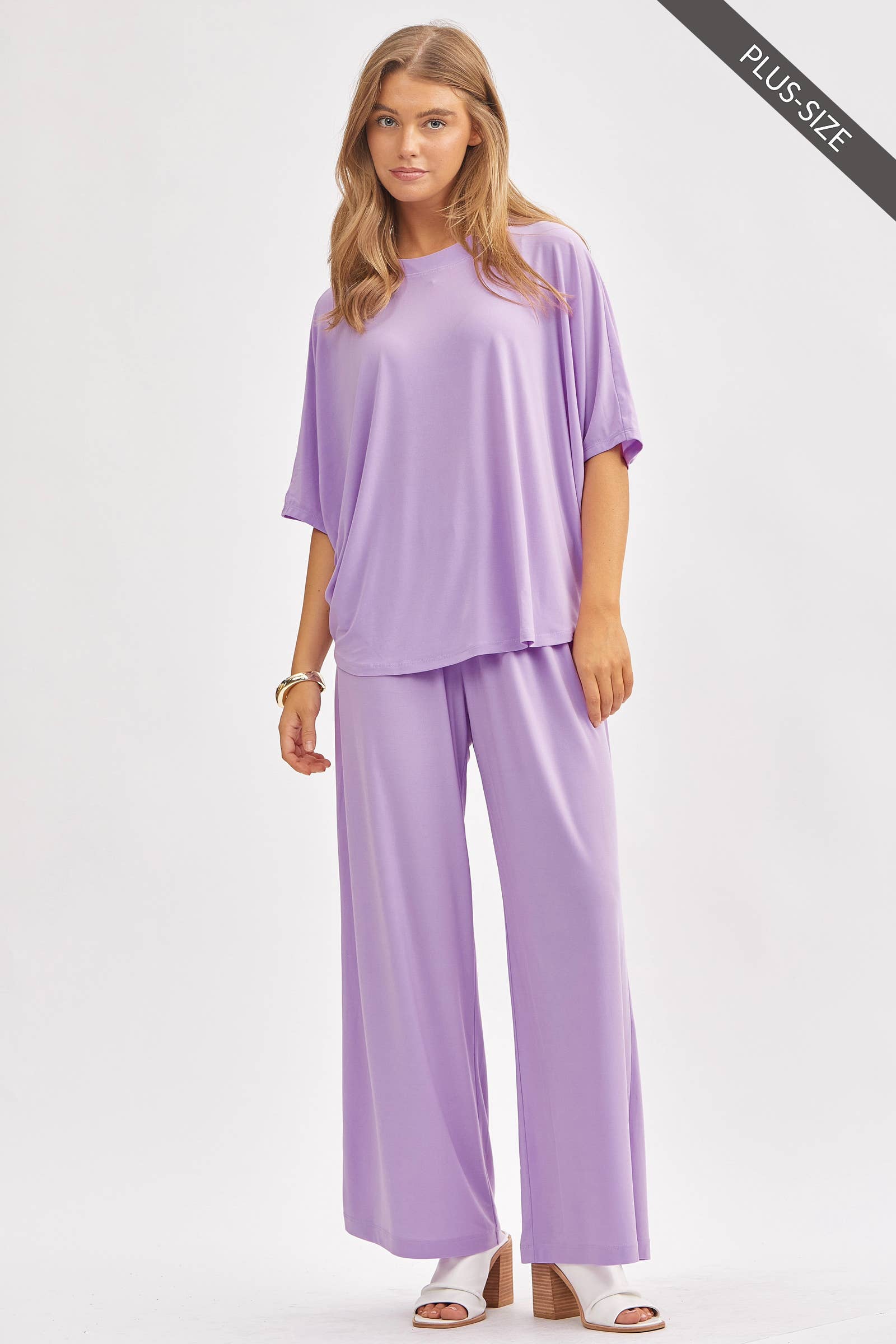 Flowy Top + Wide Leg Set: Lilac Outfit Set Dear Scarlett