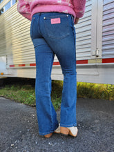 Load image into Gallery viewer, Wrangler® X Barbie High Rise Bootcut Jean - Blue Denim/Light Denim
