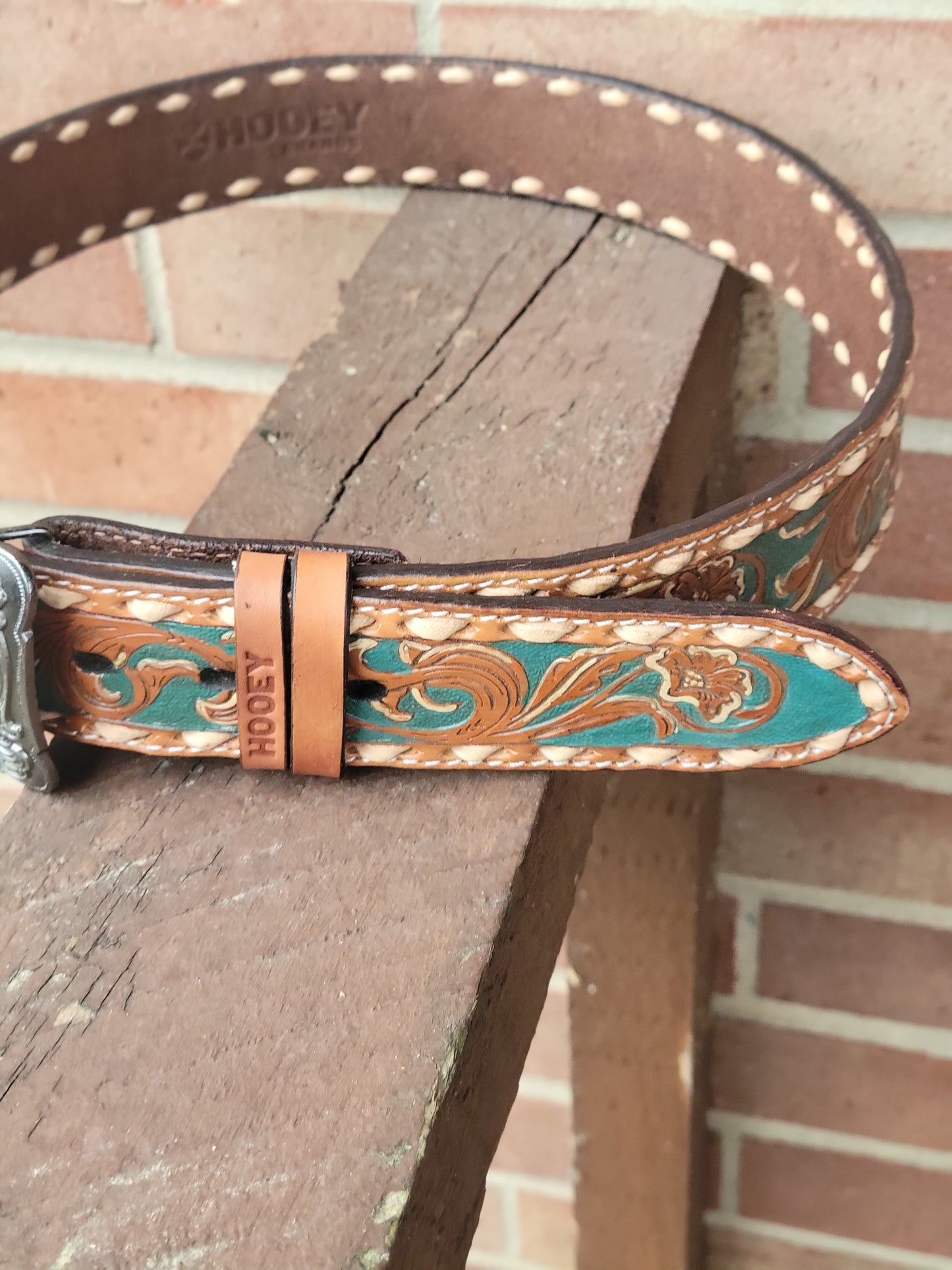 Hooey Womens Sonoma Tan Floral Hand TooledLeather Belt Belts Hooey