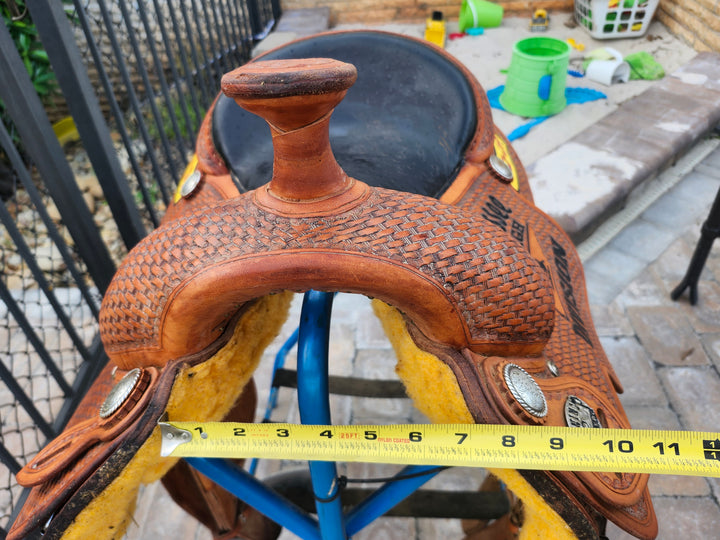 15" 2014 Running P Roping Trophy Saddle – Ostrich Seat Saddle Running P