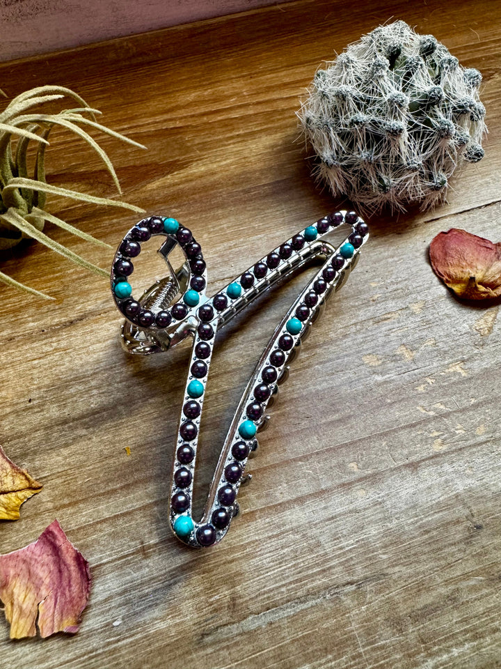 New Style - Turquoise/ faux pearl mix Hair Clips hair clip Shopify Collective The Bijoux FAB Jewelry The Bijoux FAB Jewelry