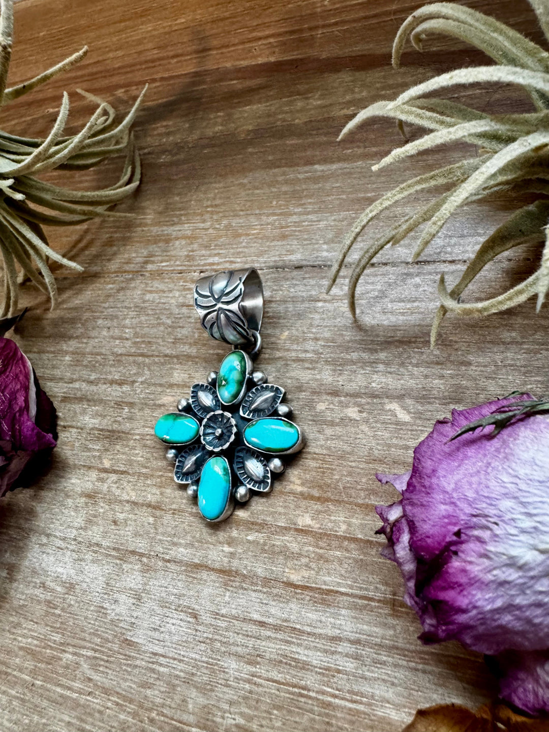 Flower Pendant with Sunderland Gold – Sterling Silver – Native Made by Charles Johnson Pendant Shopify Collective The Bijoux FAB Jewelry The Bijoux FAB Jewelry