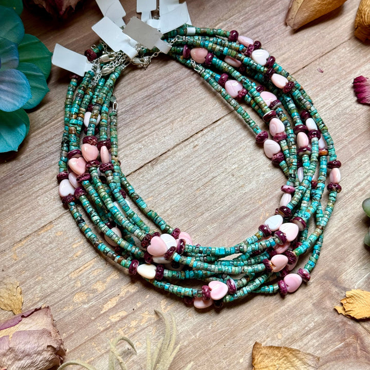 Color Pop Summer Necklace – Turquoise, Purple Spiny & Pink Conch 16" Necklaces Shopify Collective The Bijoux FAB Jewelry The Bijoux FAB Jewelry