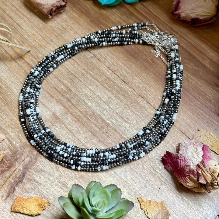 Faceted Zebra Jasper Necklace – 19" + Extender – 3mm Necklaces Shopify Collective The Bijoux FAB Jewelry The Bijoux FAB Jewelry