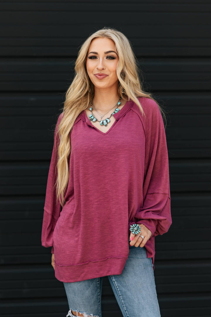Flowy Split Neck Top Andrée by Unit