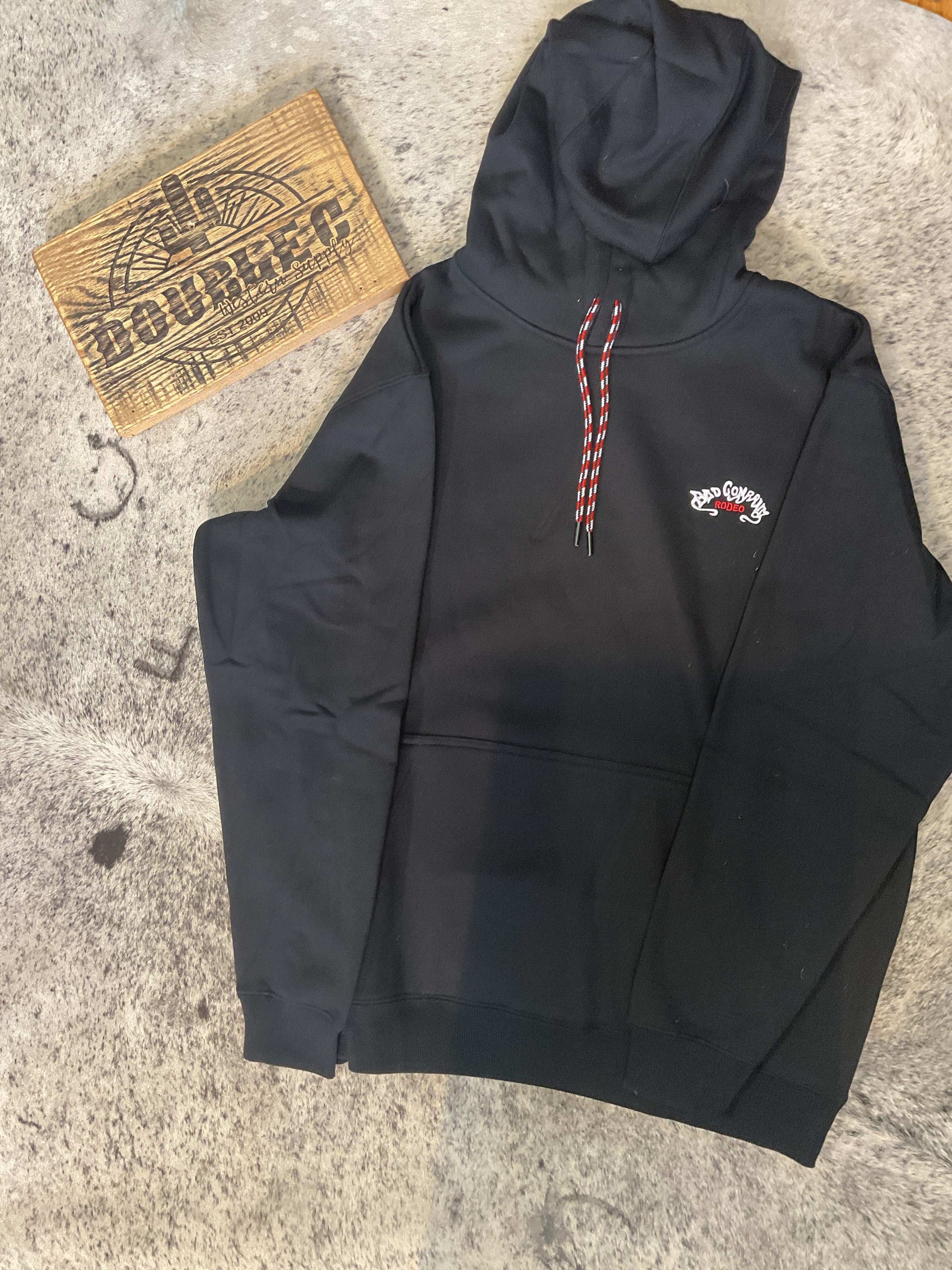 Hooey Men's Black Hoodie with Red/White Bad Company Logo Hoodie Hooey