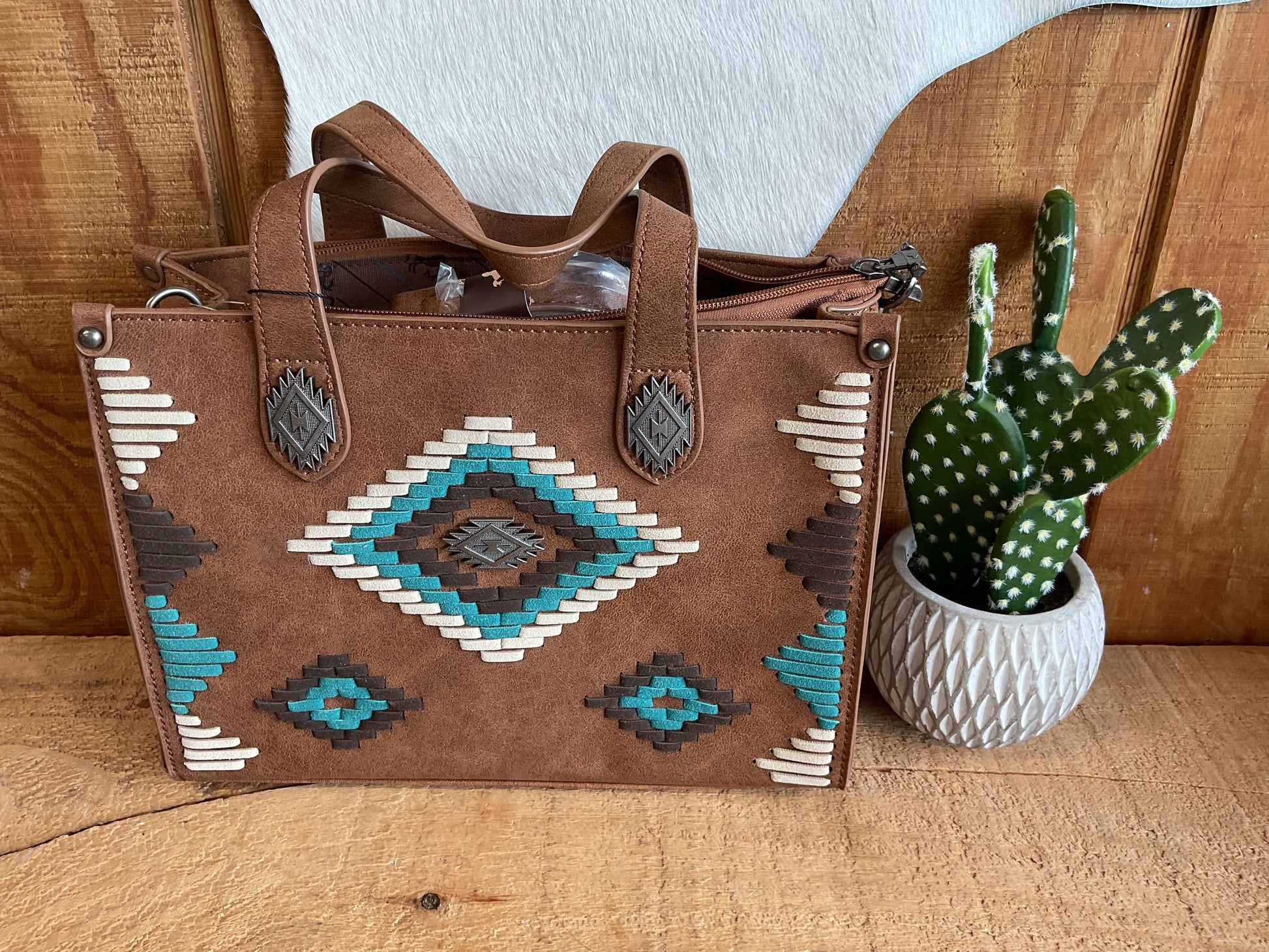 Montana West Medium Aztec Collection Tote/Crossbody MW1332-8322BR Purse Montana West
