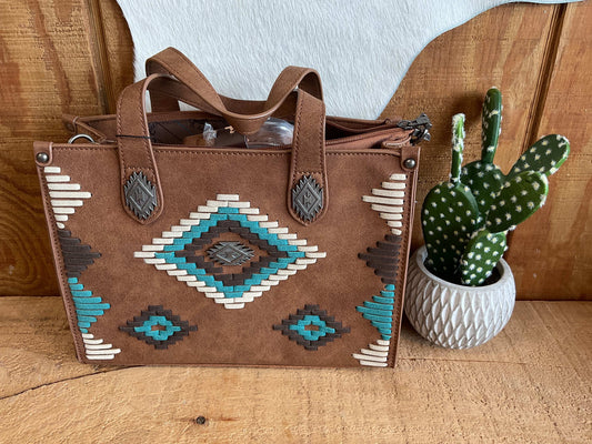 Montana West Medium Aztec Collection Tote/Crossbody MW1332-8322BR Purse Montana West