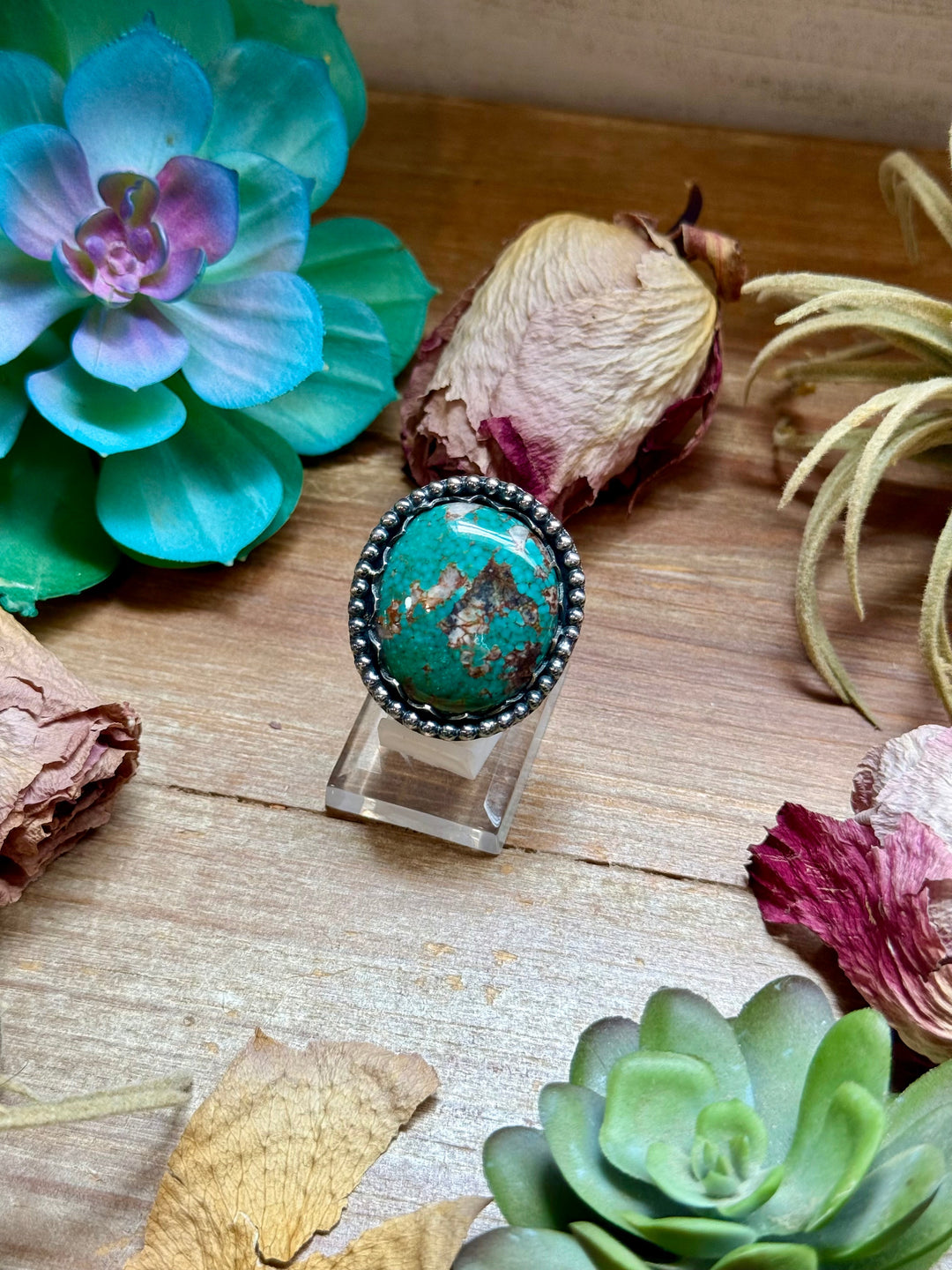 MJ Sterling Silver Turquoise Statement Ring – Adjustable Ring Shopify Collective The Bijoux FAB Jewelry The Bijoux FAB Jewelry