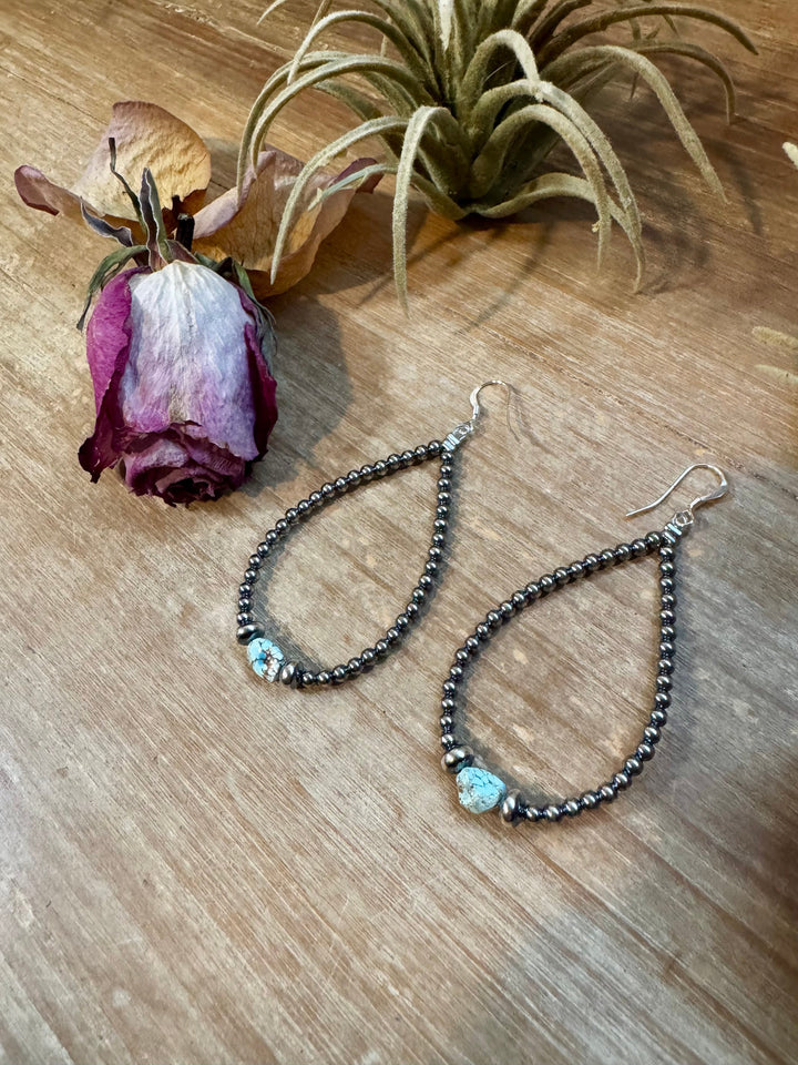 Golden Hill Turquoise Teardrop Earrings – Sterling Silver Earrings Shopify Collective The Bijoux FAB Jewelry The Bijoux FAB Jewelry
