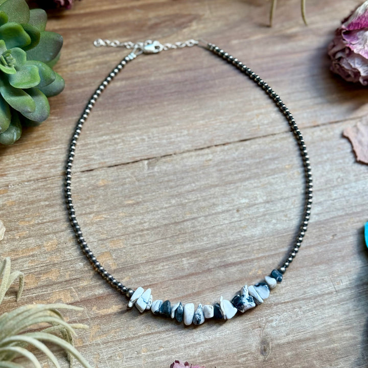 14” White Buffalo Choker – Sterling Silver Pearls Choker Shopify Collective The Bijoux FAB Jewelry The Bijoux FAB Jewelry