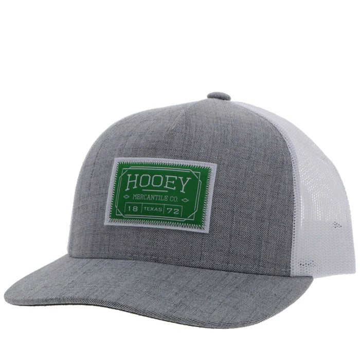 Hooey "Doc" Grey/White Hat w/ Green Patch Cap Hooey