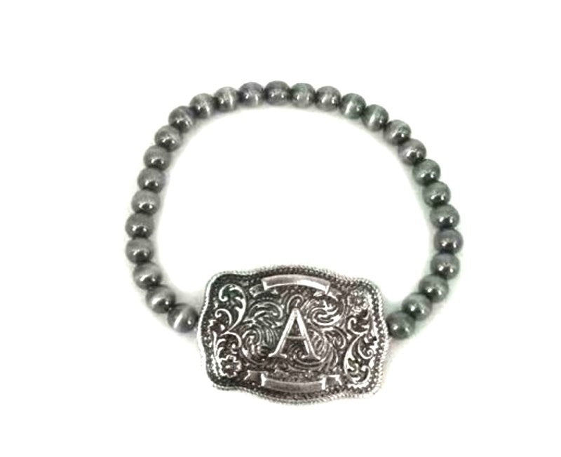 Western Buckle Initial Stretch Bracelet SB2450SB Bracelet Snowing West