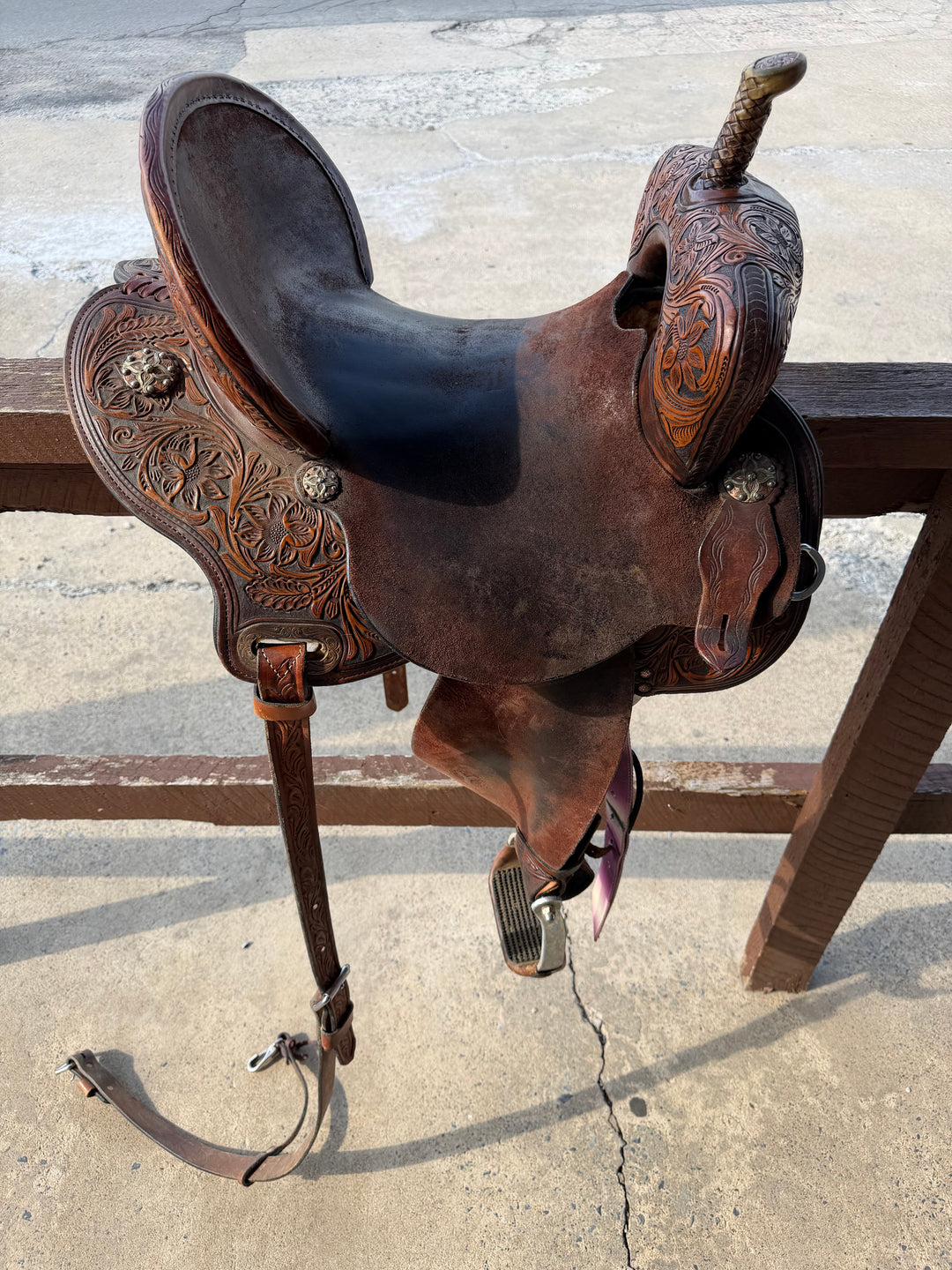 14.5” Circle Y Horse Tack World Barrel Saddle Double C Western Supply