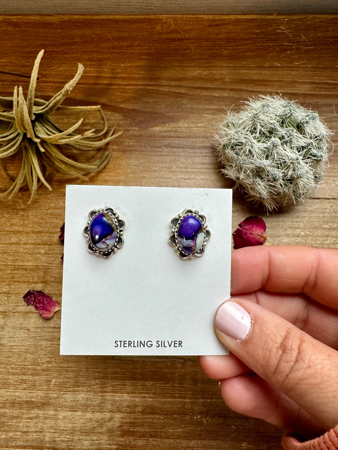 Stud earrings violet rose Earrings Shopify Collective The Bijoux FAB Jewelry The Bijoux FAB Jewelry