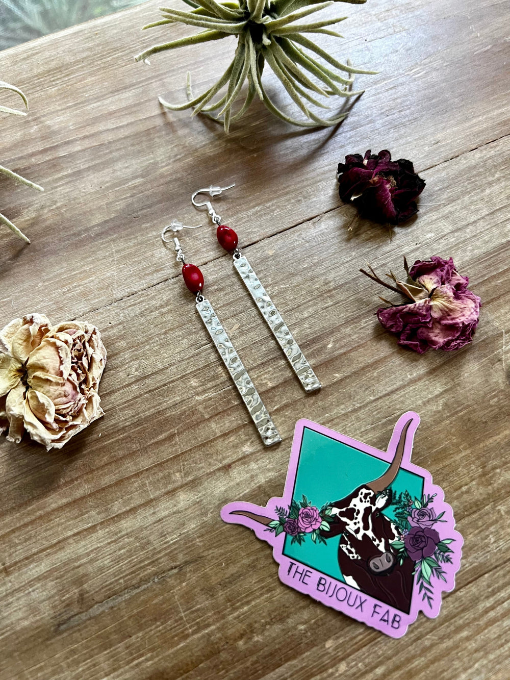Red Corral dangle earrings Earrings Shopify Collective The Bijoux FAB Jewelry The Bijoux FAB Jewelry
