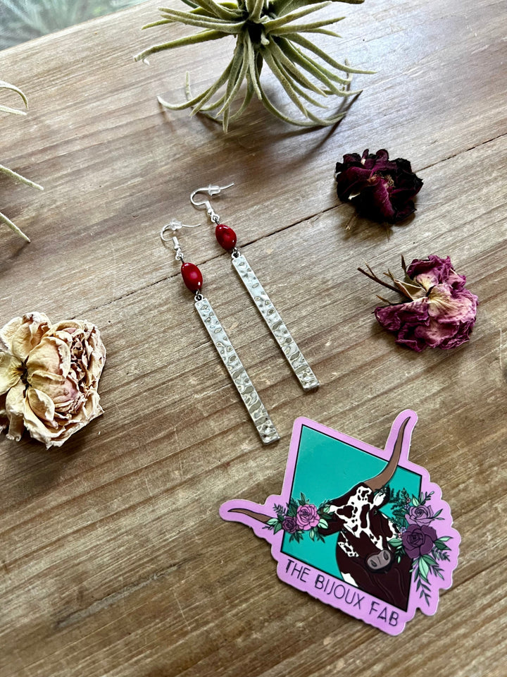 Red Corral dangle earrings Earrings Shopify Collective The Bijoux FAB Jewelry The Bijoux FAB Jewelry