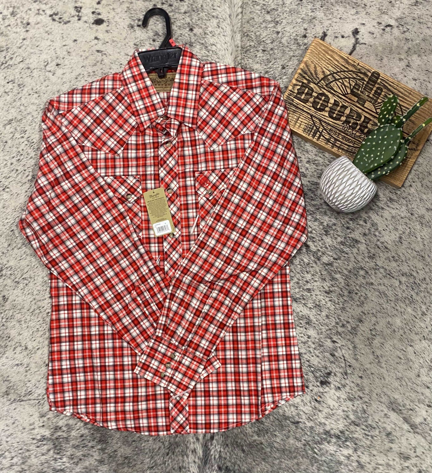 Red Retro Core Pearl Snap Shirt Wrangler